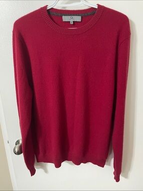Qi New York Cashmere Crewneck Red Sweater Size Medium